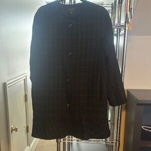 Ann Taylor Black Tweed Coat